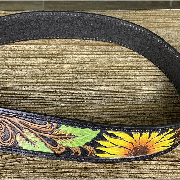 Ariat Belt Leather Womens Western Large sunflower NWT - Picture 4 of 8